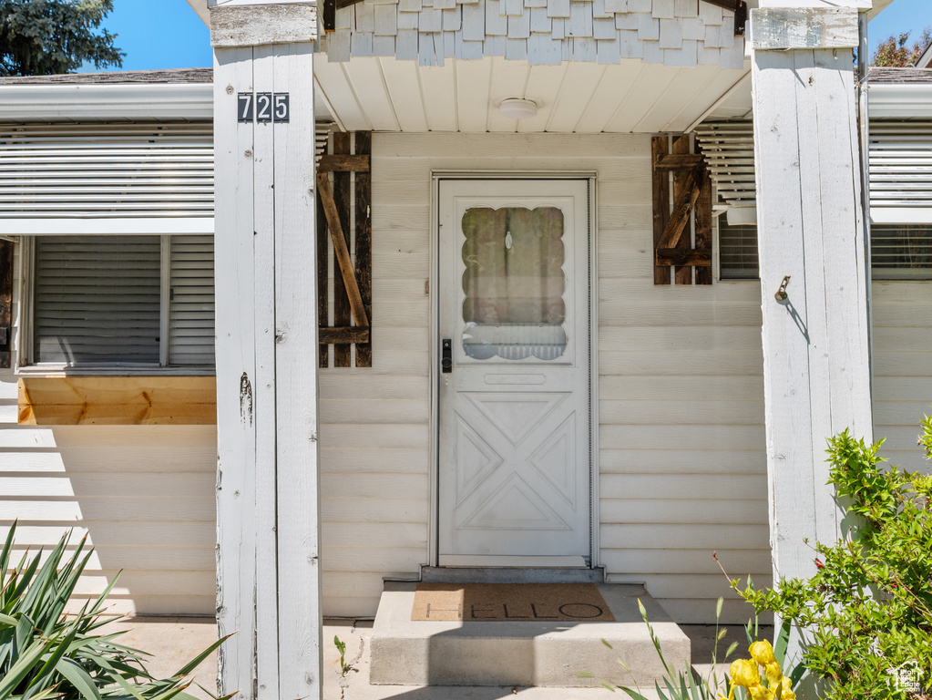 View of exterior entry