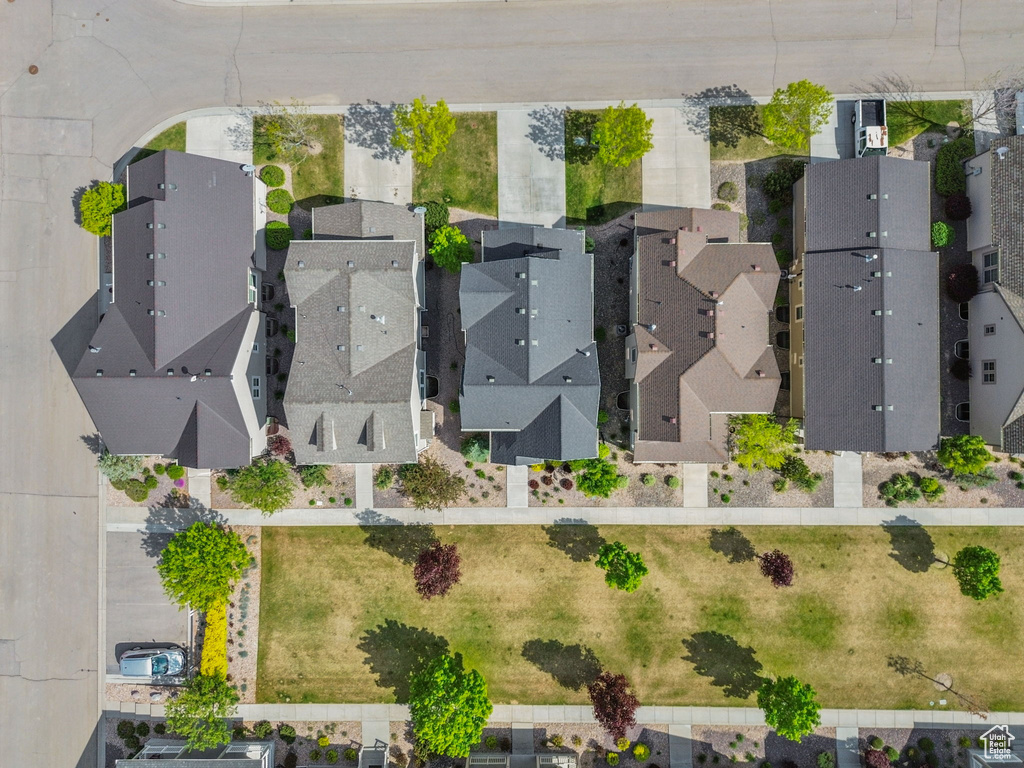 Aerial perspective of suburban area