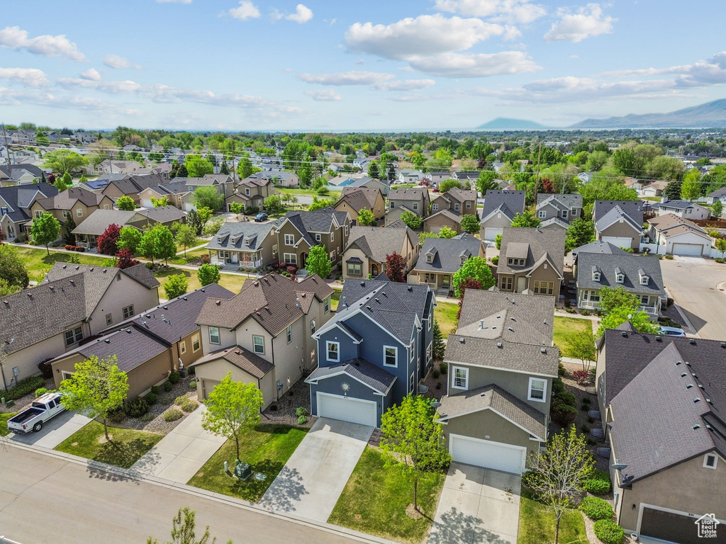 Aerial view of residential area