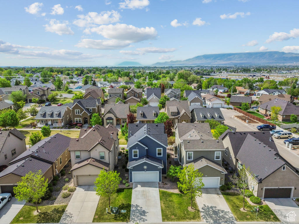 Aerial perspective of suburban area
