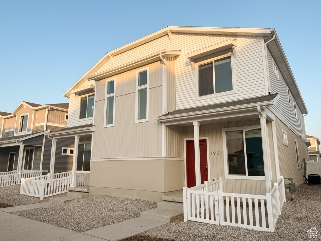 View of front of property with a porch