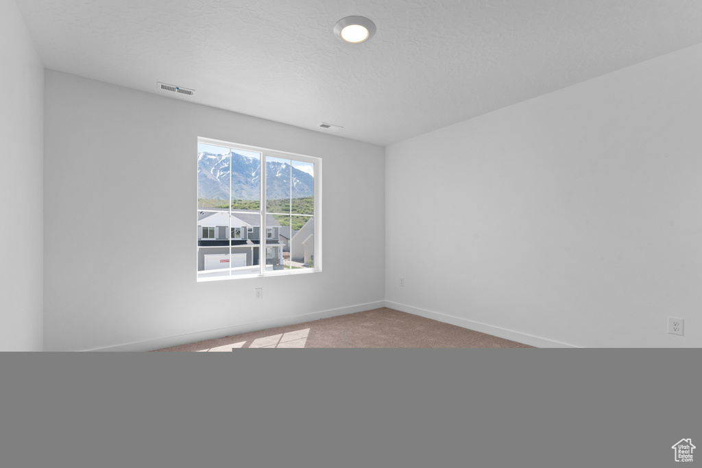 Carpeted spare room with baseboards