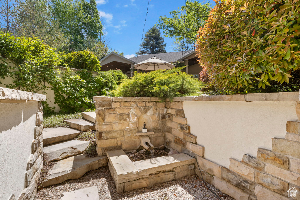 View of yard with fence