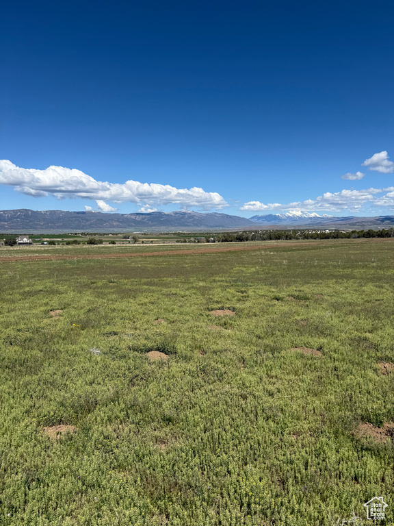 View of mountain background with rural landscape