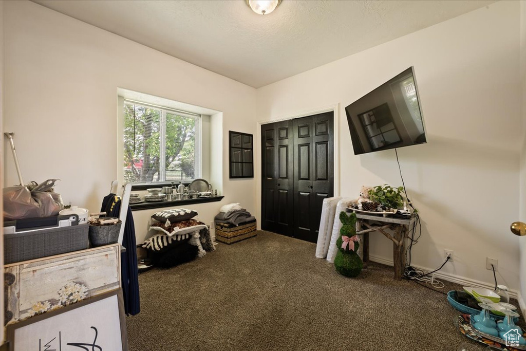 View of carpeted entrance foyer