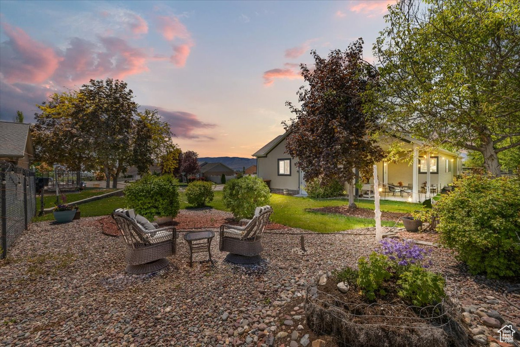 View of yard with a patio