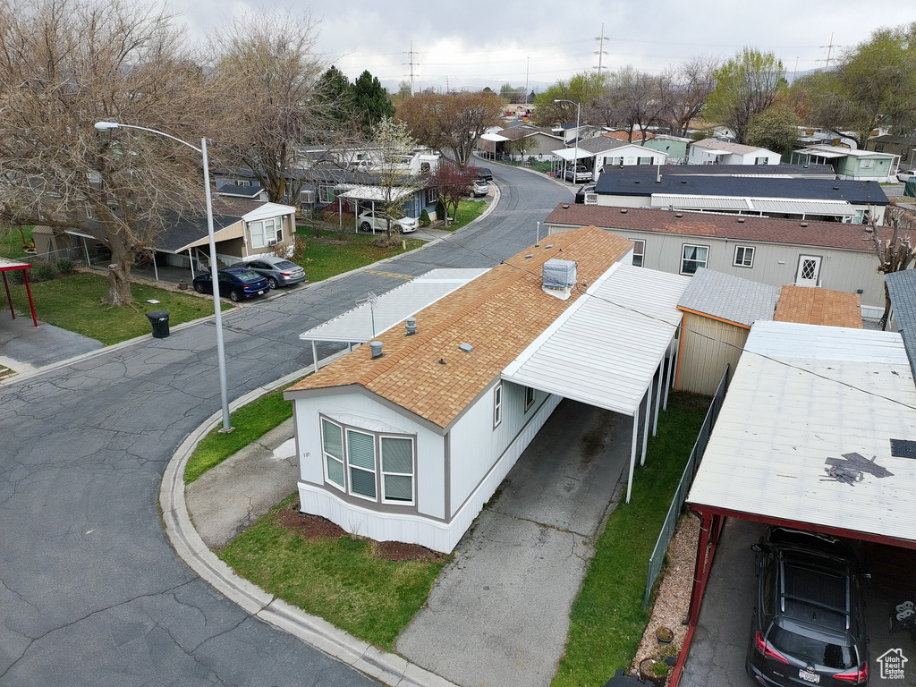 Drone / aerial view with a residential view