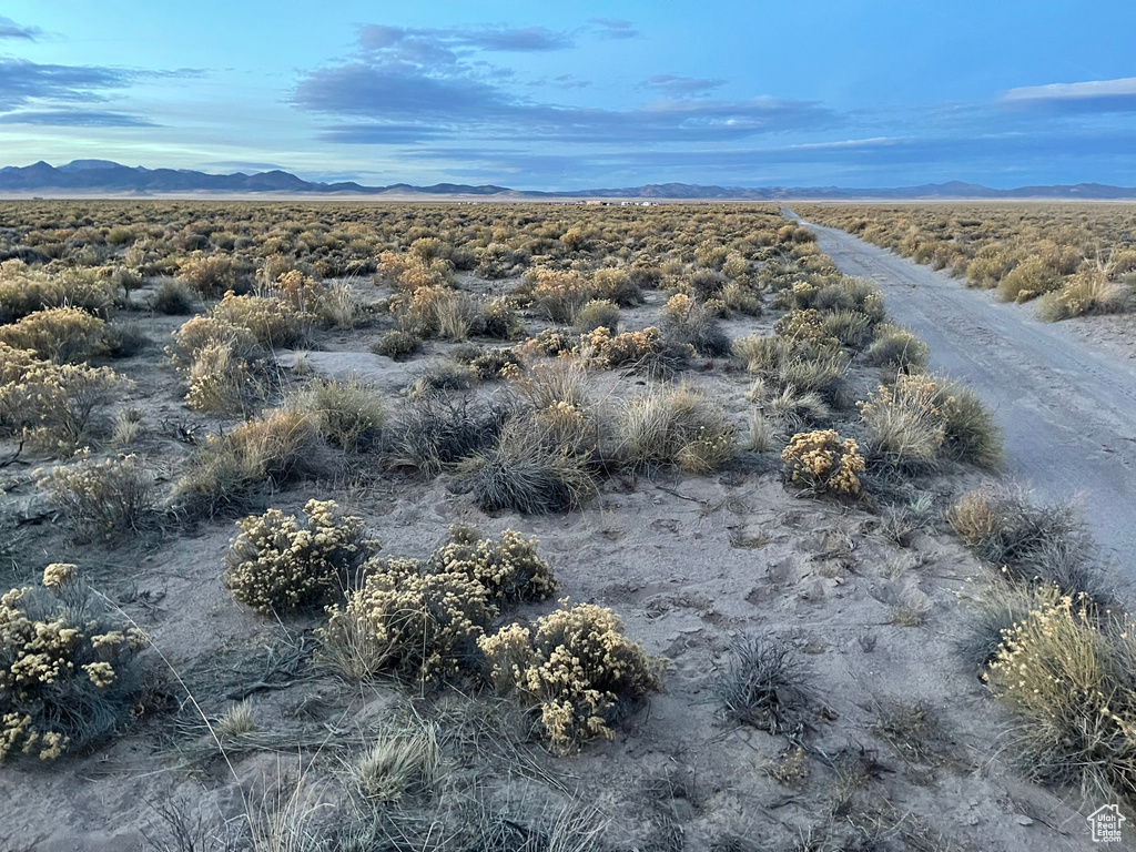 Bird\'s eye view of mountains and a desert landscape