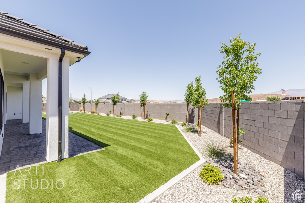 View of yard featuring a patio area