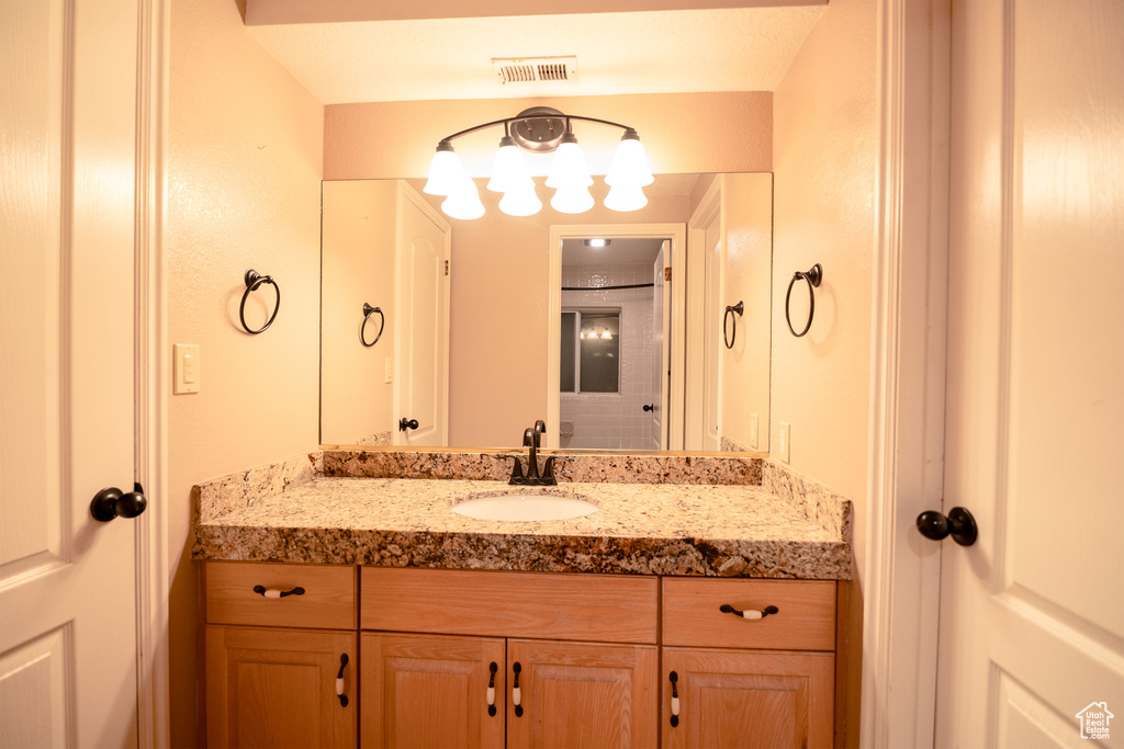 Bathroom featuring vanity