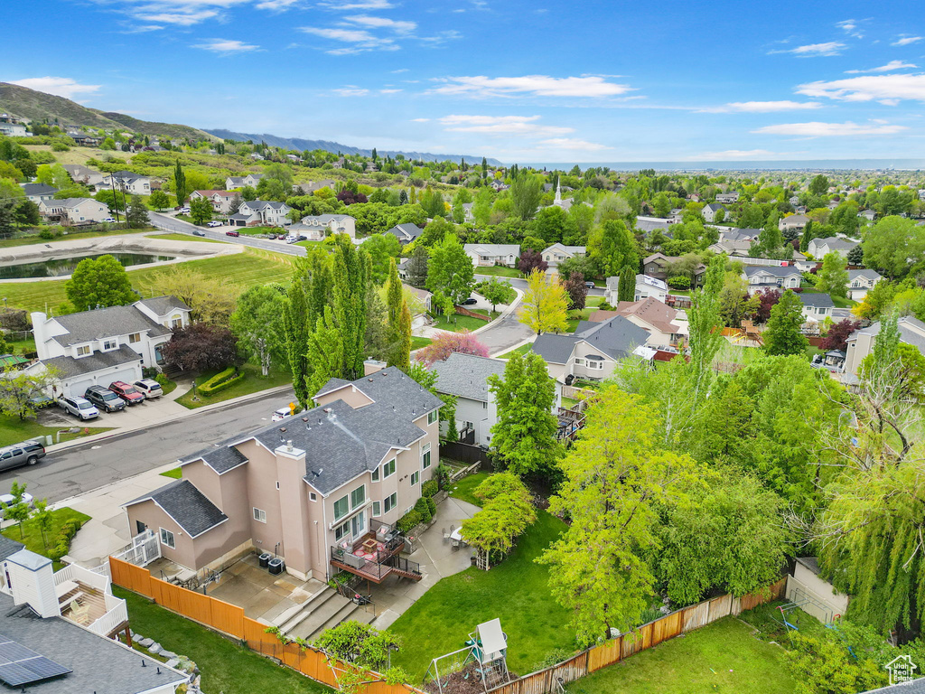 Aerial perspective of suburban area