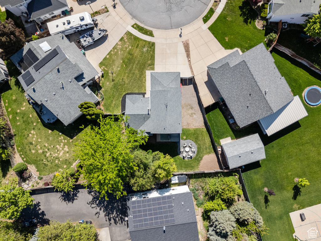 Aerial perspective of suburban area