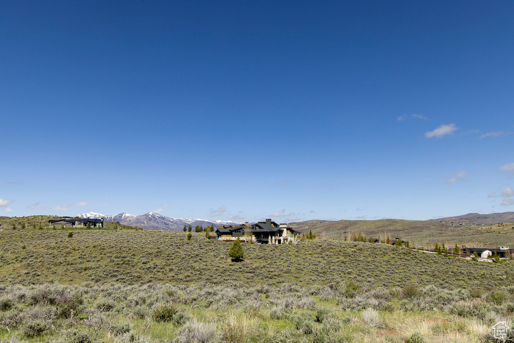 View of mountain background with rural landscape