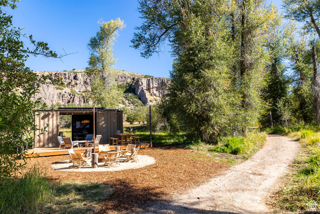 View of yard with a patio
