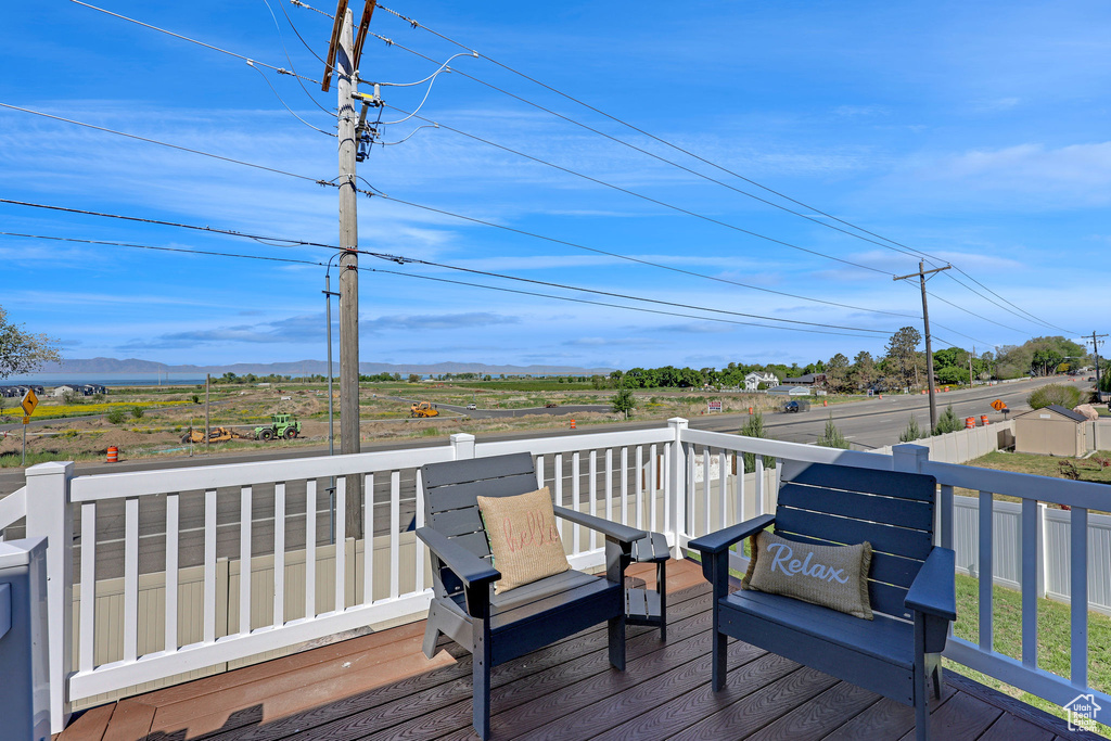 Deck with a mountain view
