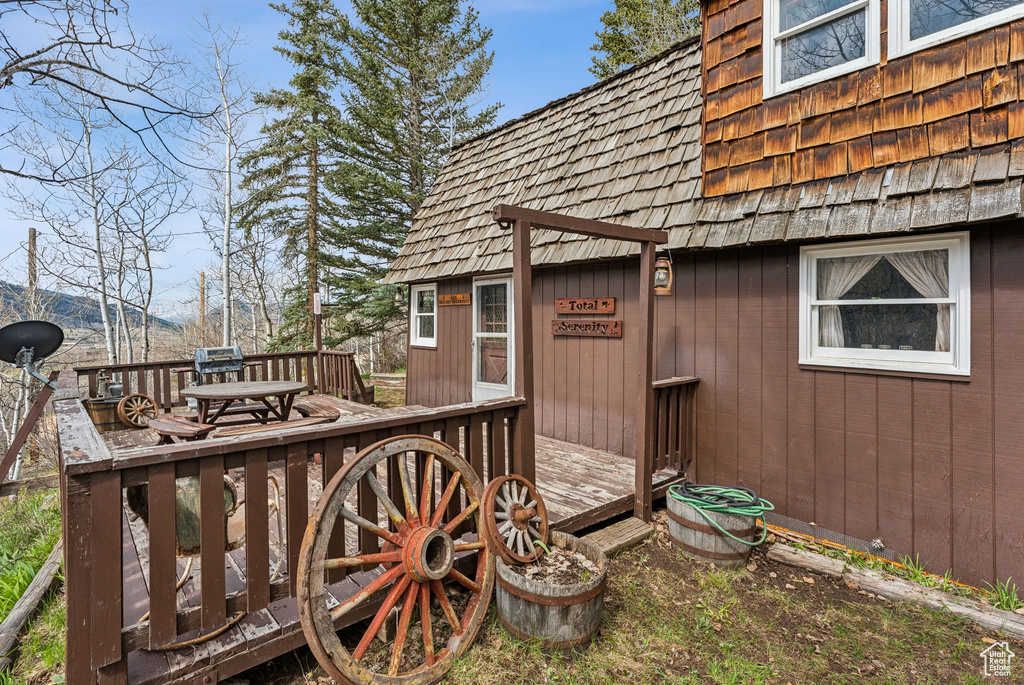 View of wooden deck