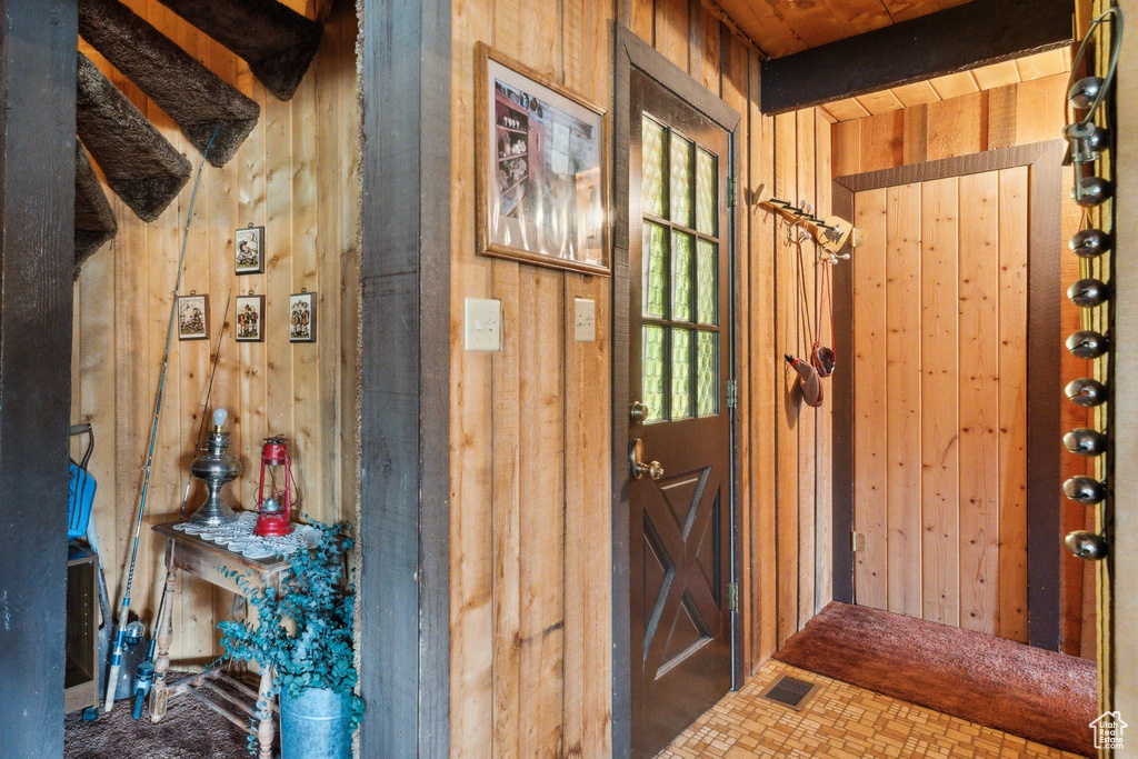 View of horse barn