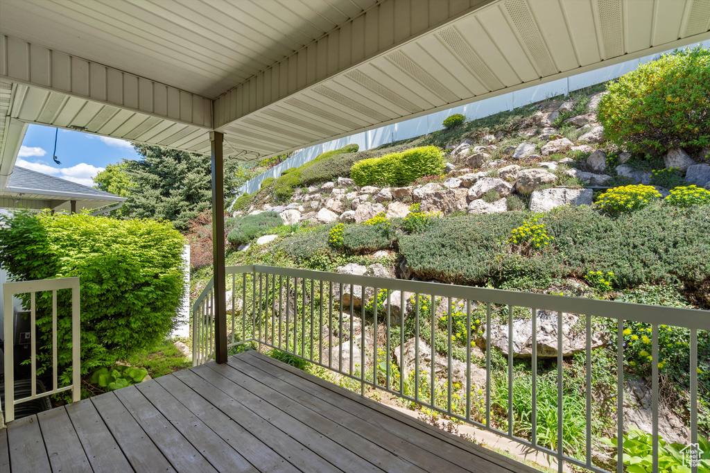 View of wooden deck