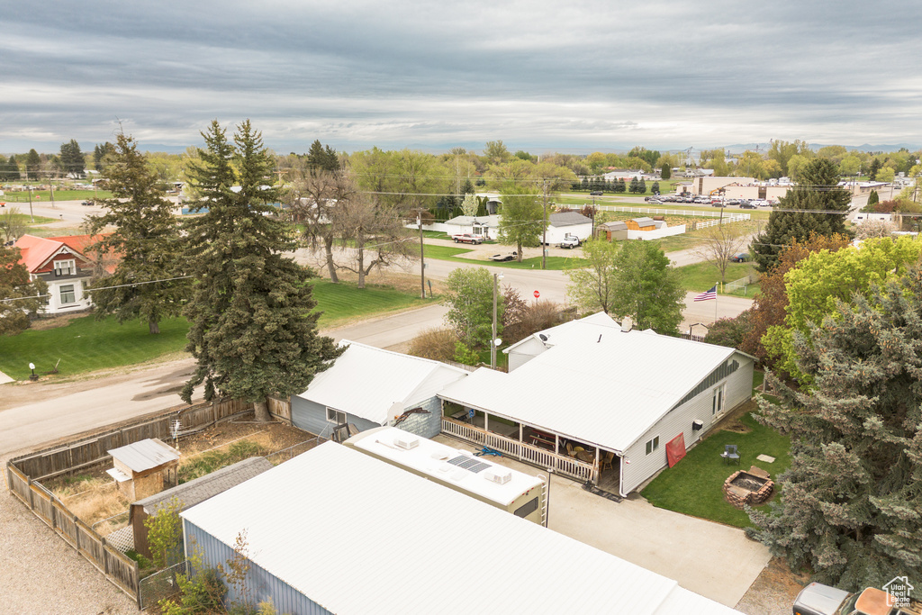 Aerial view of residential area