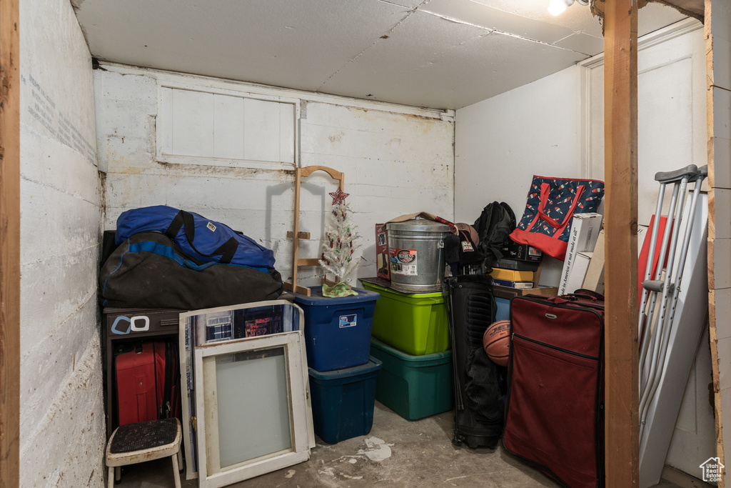 View of unfinished basement