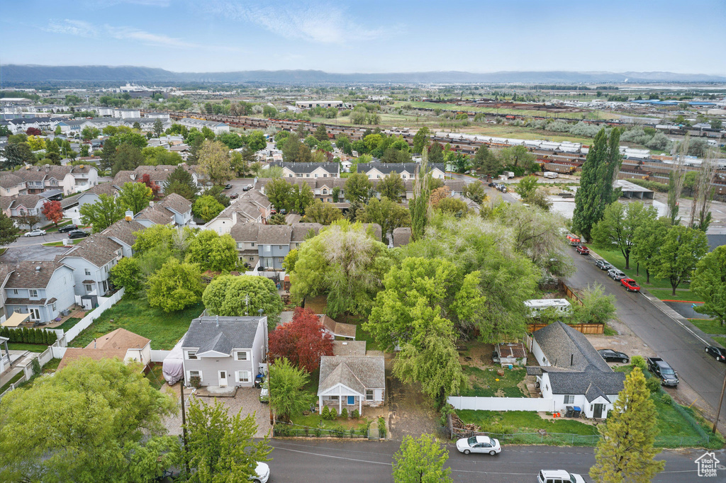 Aerial perspective of suburban area
