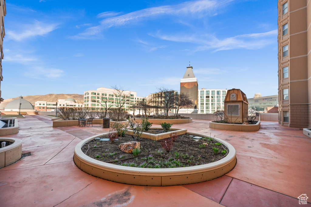 View of community with a patio area