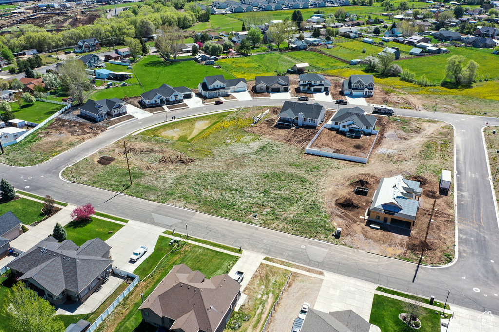 Aerial perspective of suburban area