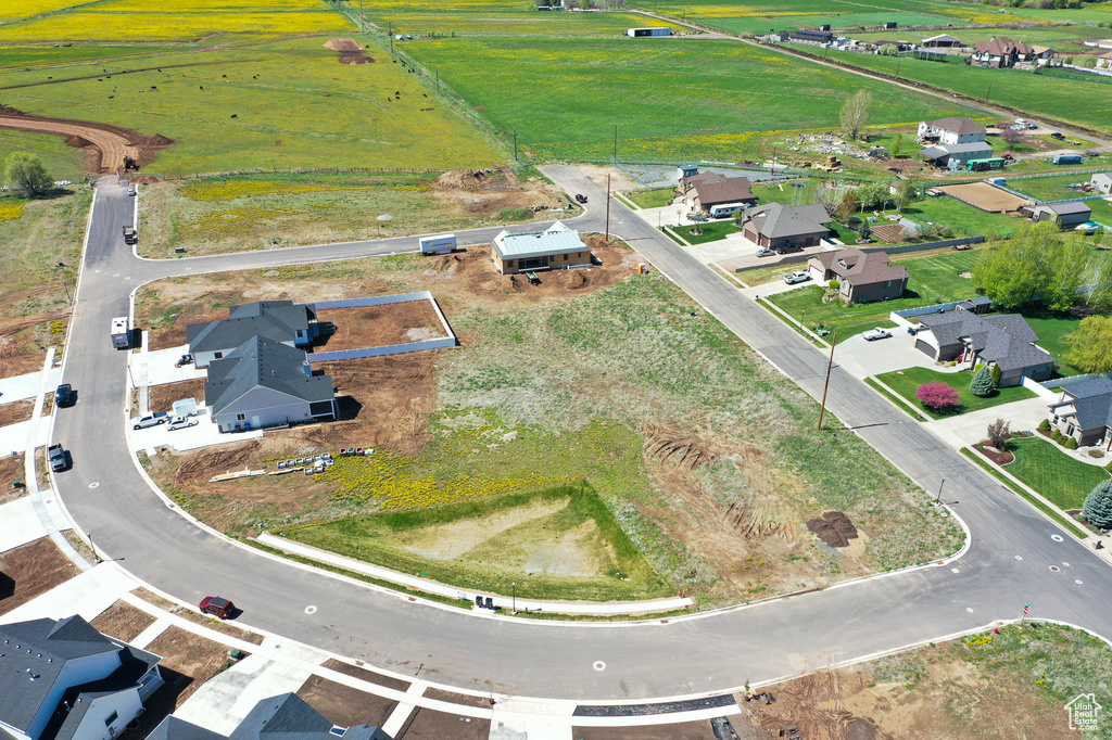 Overview of rural landscape with nearby suburban area