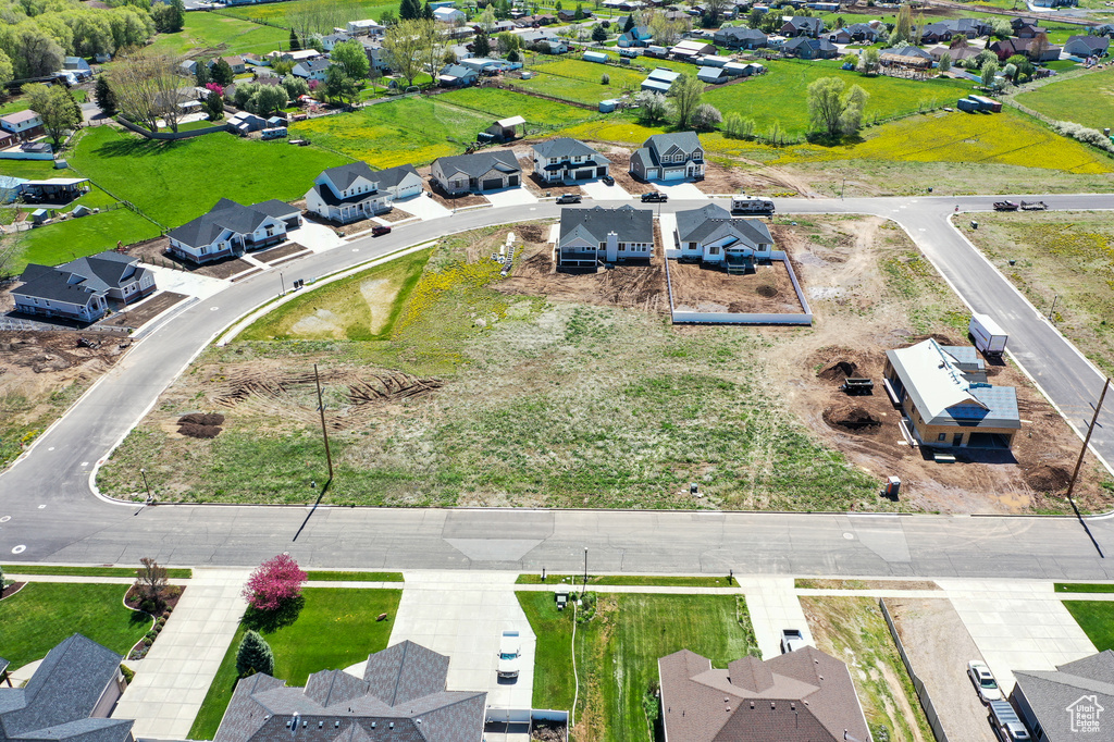 Aerial perspective of suburban area