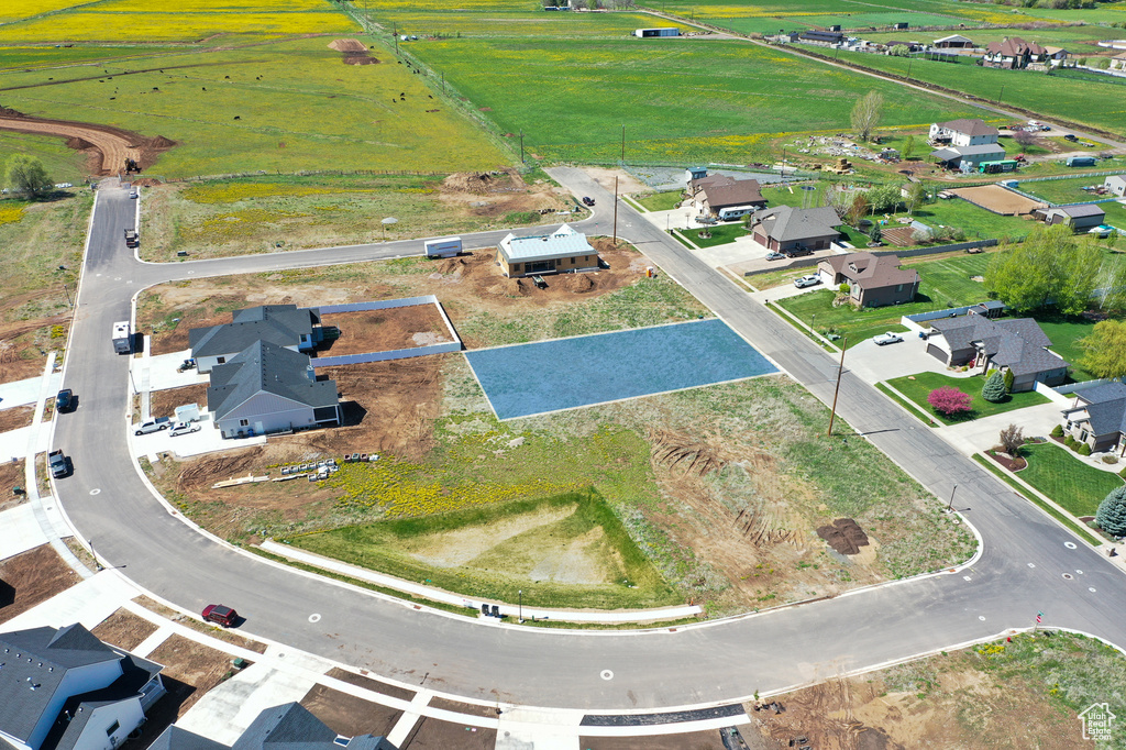 Aerial perspective of suburban area