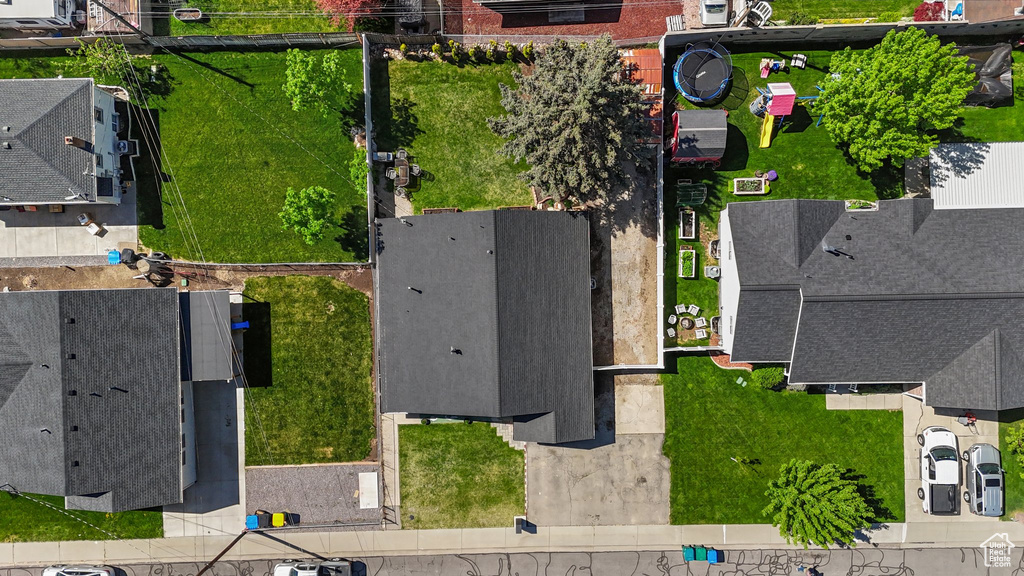Aerial perspective of suburban area