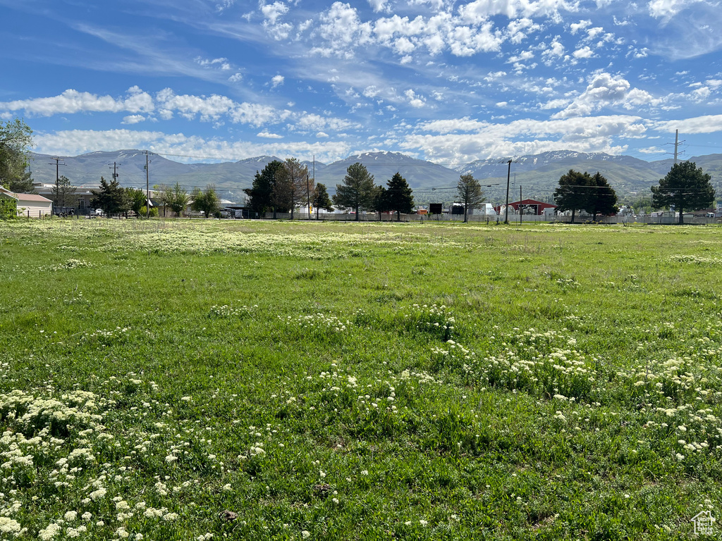 View of mountain background with rural landscape