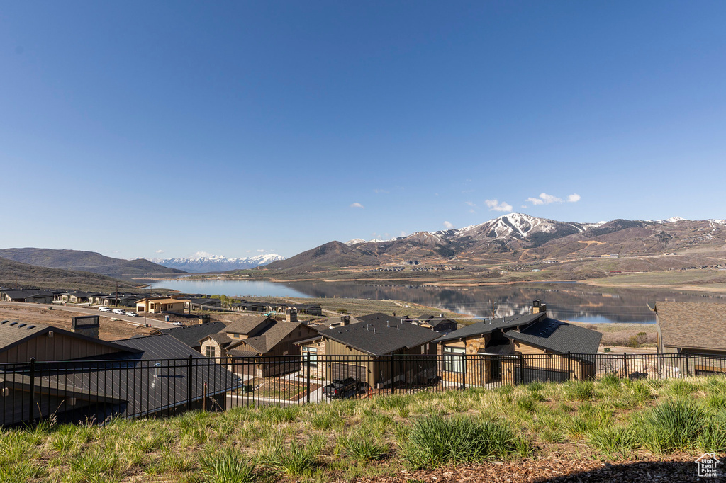 Mountain view with a large body of water