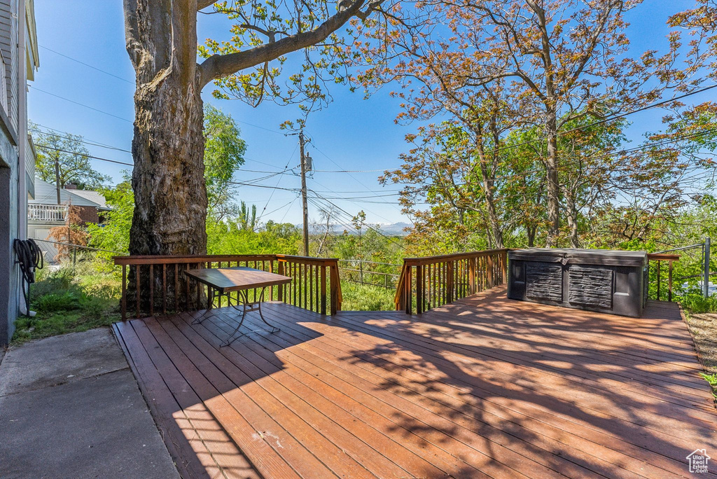View of wooden deck