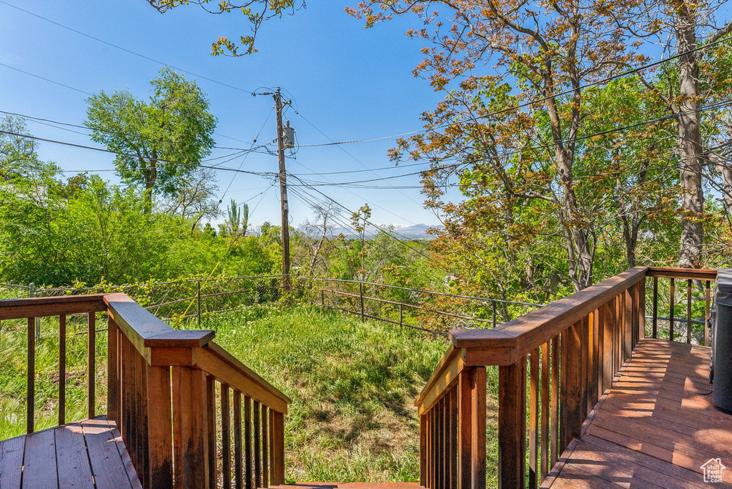 View of wooden deck