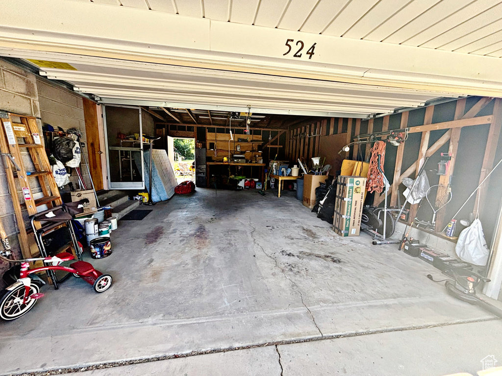 View of garage