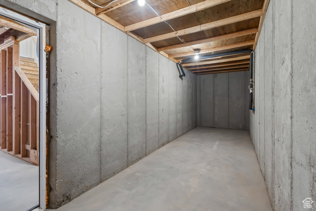 View of unfinished below grade area