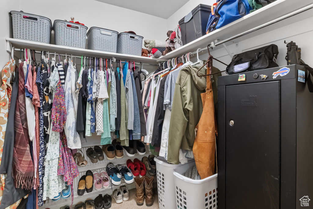 View of walk in closet