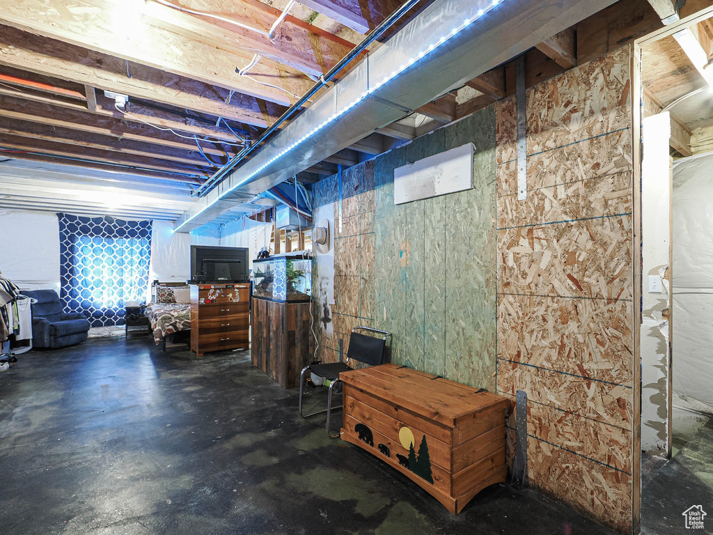 View of unfinished basement