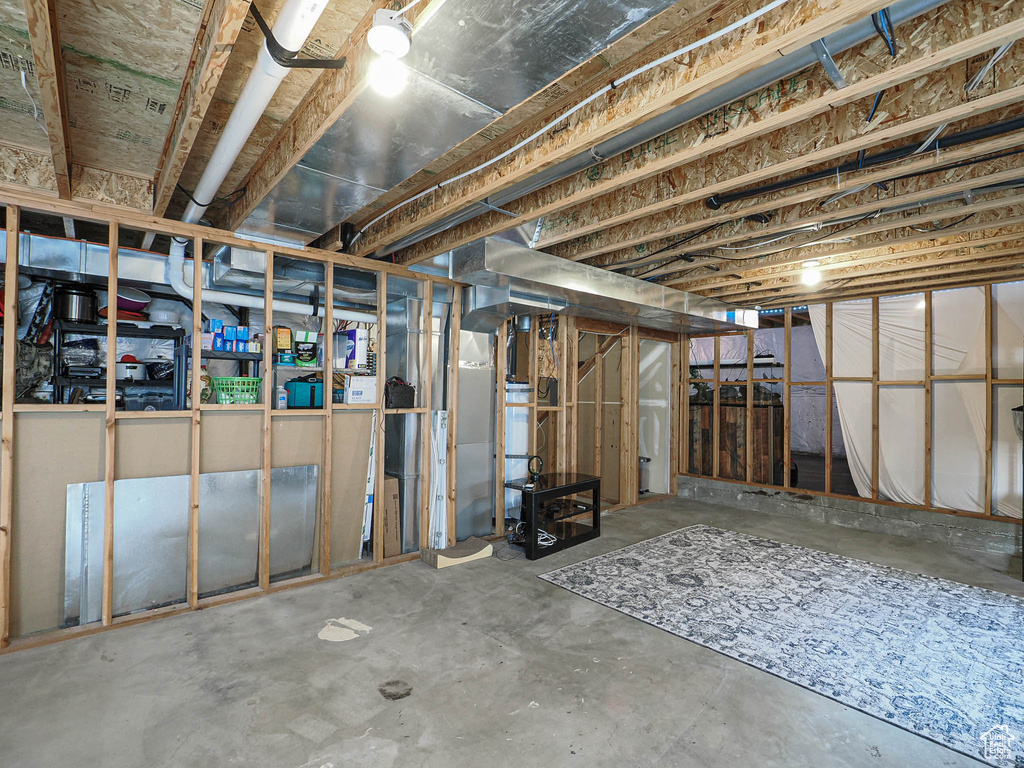 Unfinished below grade area with water heater