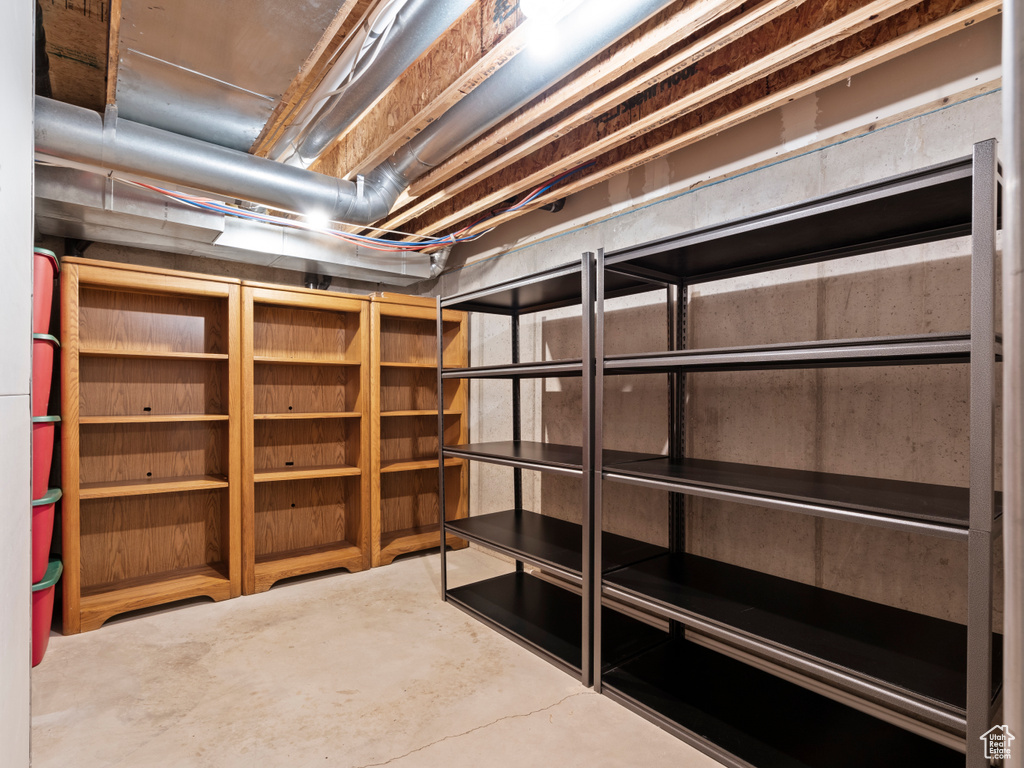 View of unfinished basement