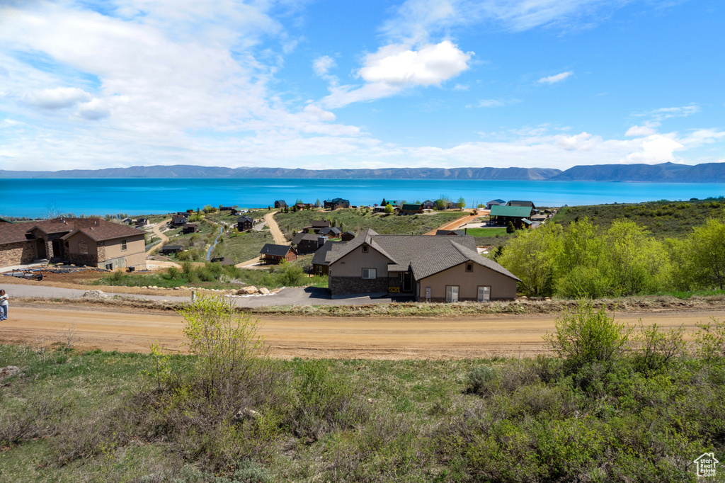 Water view featuring mountains