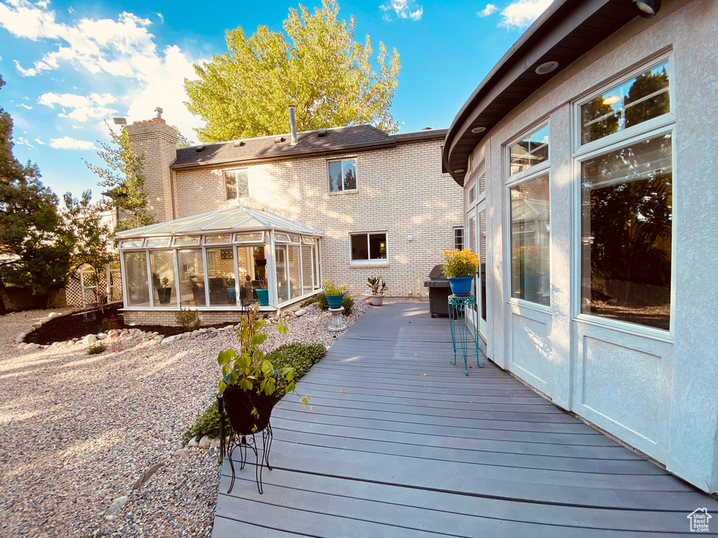 Deck with a sunroom