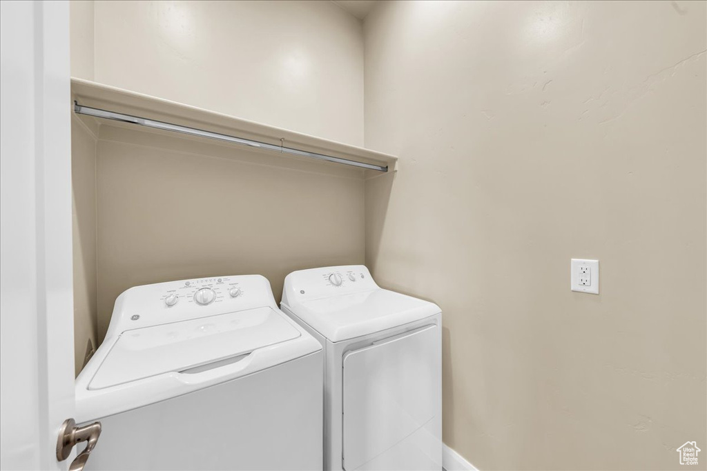 Laundry area featuring washing machine and dryer