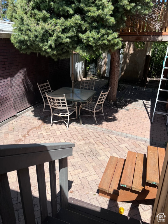 View of patio / terrace with outdoor dining space and fence