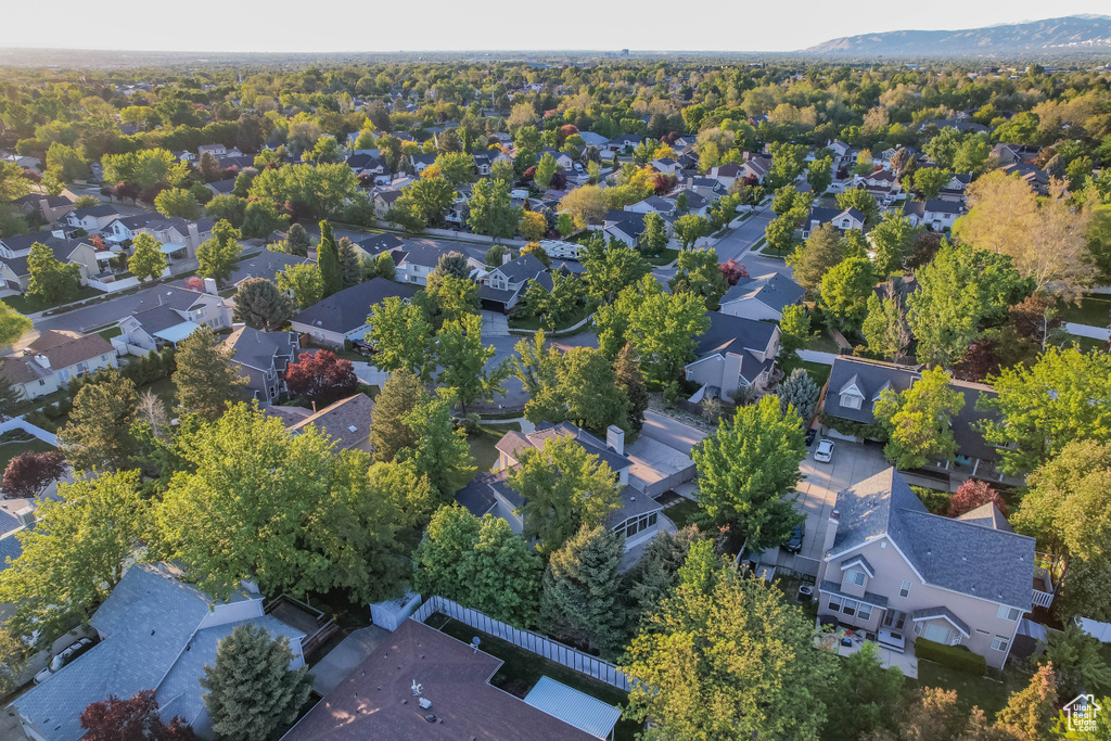 Aerial perspective of suburban area