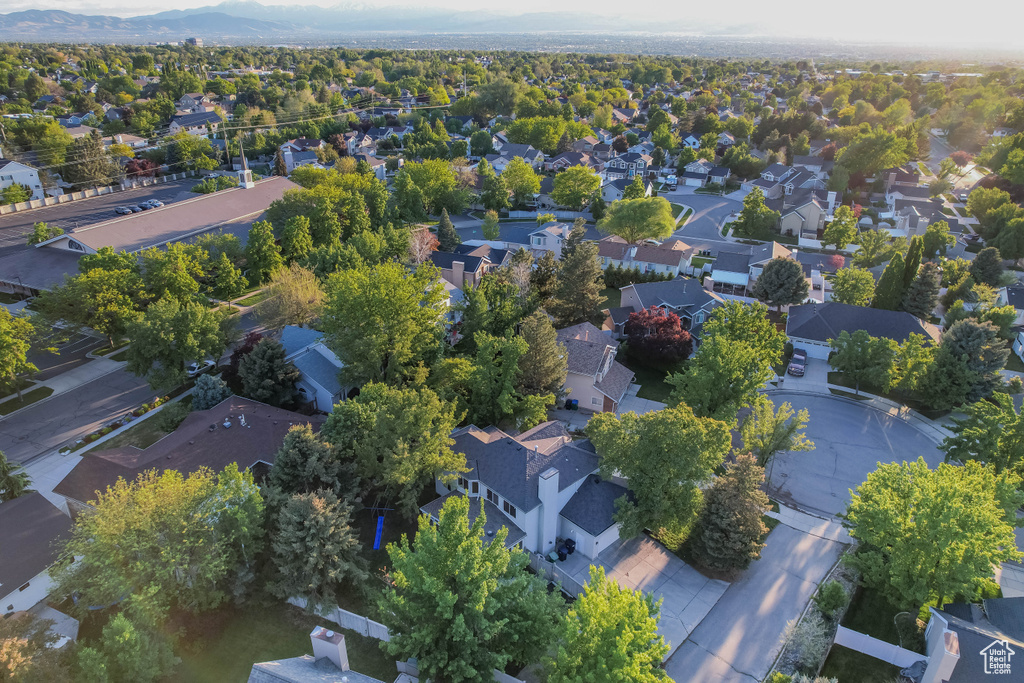 Aerial view of residential area
