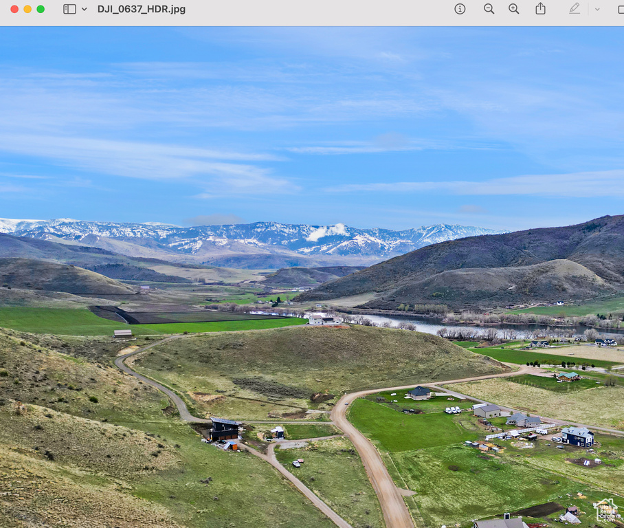 Mountain view with a water view