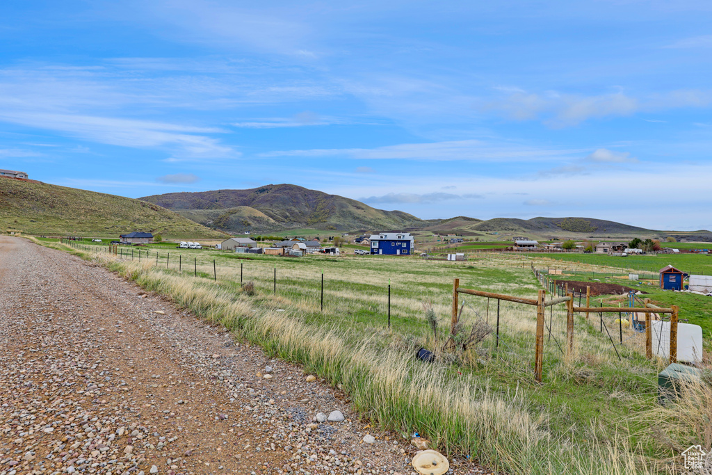 Mountain view with rural landscape