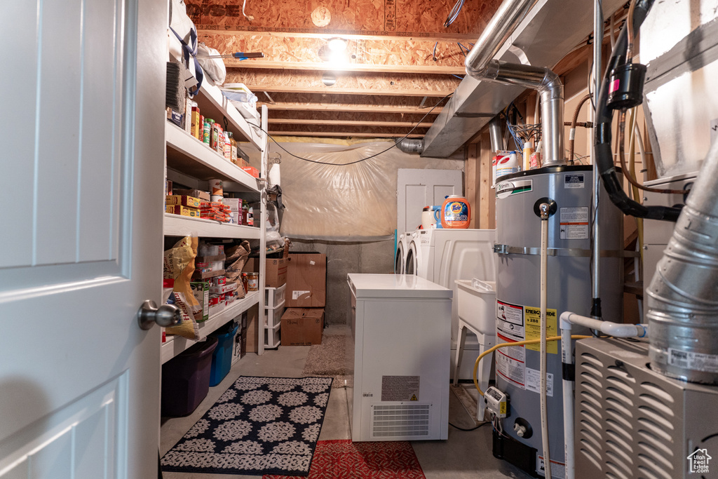 Utility room with gas water heater